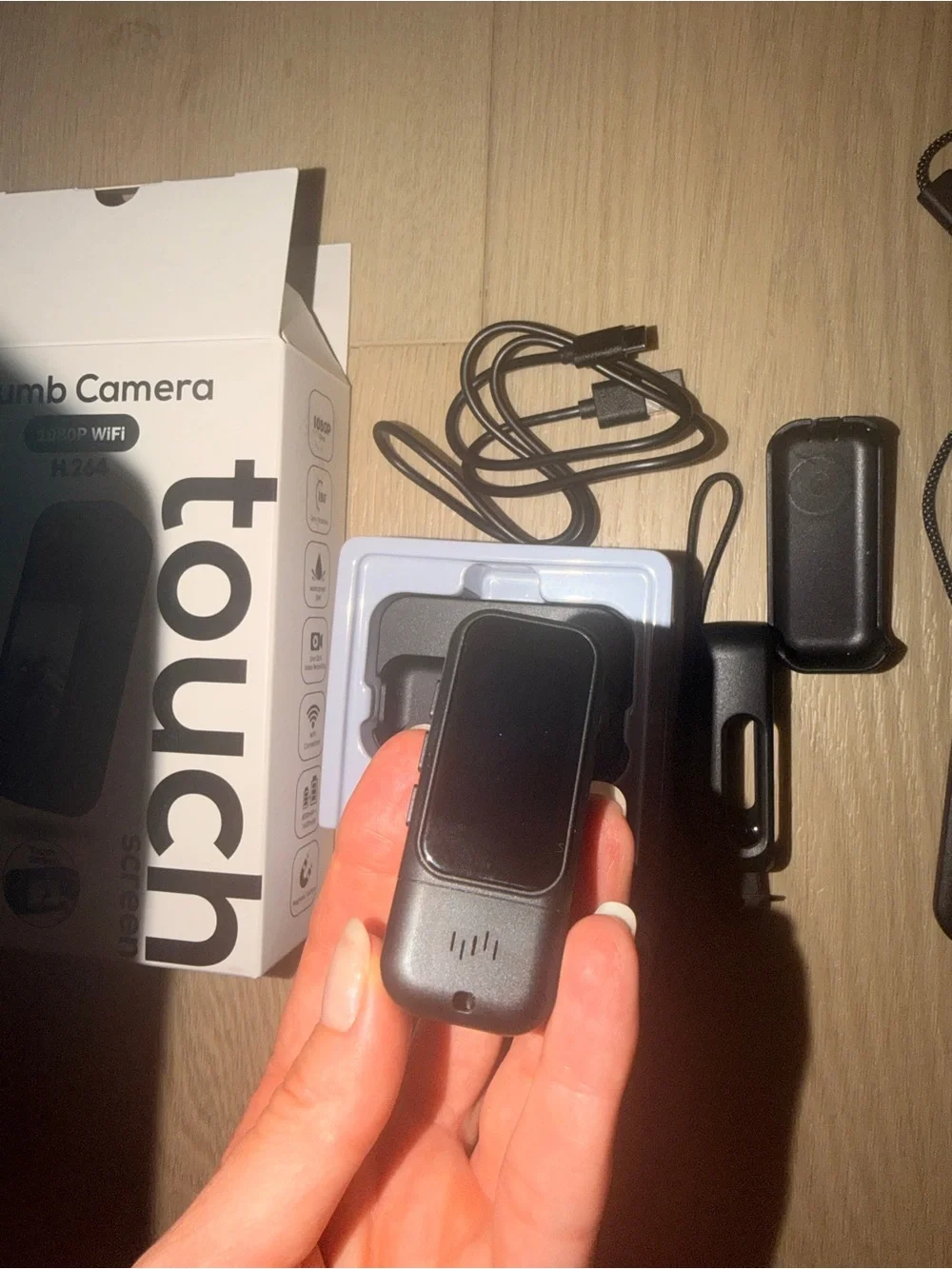 Thumb Action Camera, POV Camera Hands-Free Recording 180 rotating length
